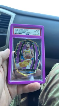 Stephen Curry 2018 Panini Select Die-Cut Purple Prizm PSA 8
