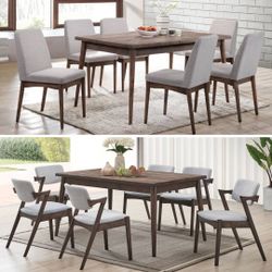 Dining Table Set With Gray Chairs 