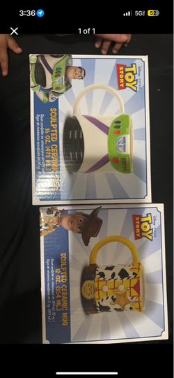 Disney Pixar Toy Story Sculpted Ceramic Mugs Set of 2