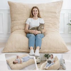 Beige Bean Bag Memory Foam Filling 