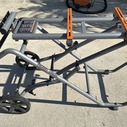 RIDGID Foldable Mobile Miter Saw Stand with Mounting Braces