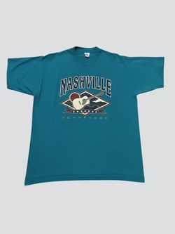 Nashville Music City Tennessee Short Sleeve Vtg 90s T Shirt Size Large