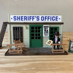 PLAYMOBIL vintage western prison shérif fenêtre / grille verte set 3423