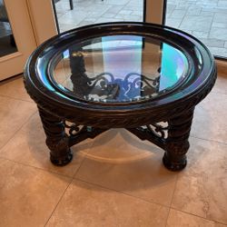 Wood and Glass Coffee Table