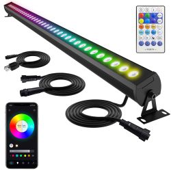 Umidkin Linkable LED Light Bar Outdoor Color-Changing, 40" RGBCW Wall Washer Light, 180W Smart Bluetooth App & Remote Control, 2700K-6500K Tunable Whi