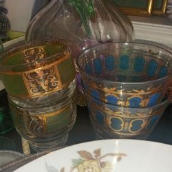 Collection And Of 50s Bar Glasses .. Vintage 
