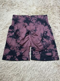 Tie Dye Workout Shorts for Women Seamless Scrunch Soft Active Shorts