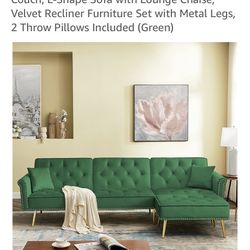 Green Velvet Sofa