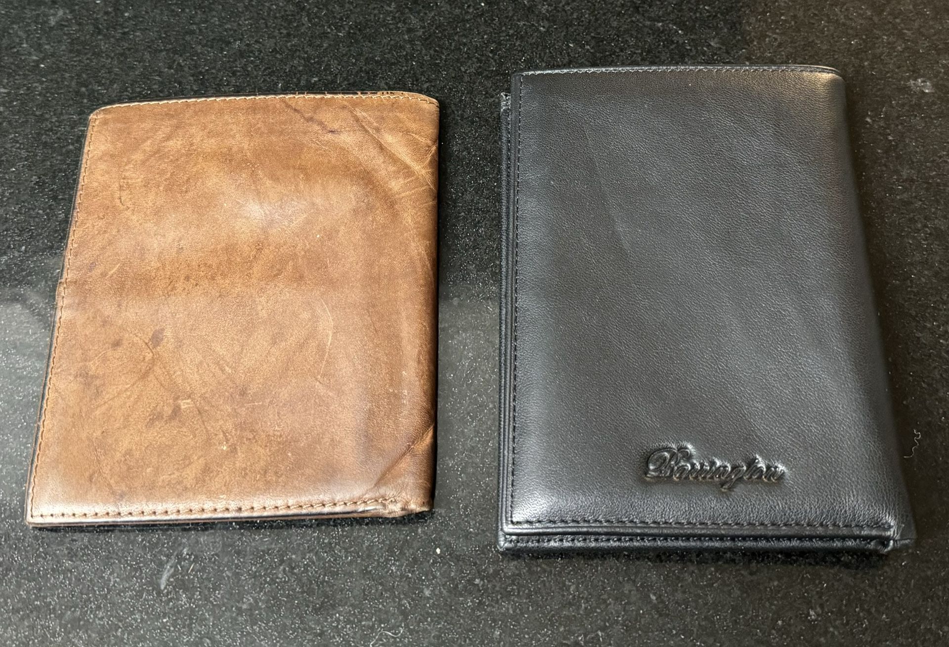 🟫⬛️  2 Leather Wallets, Multiple Card Sleeves and Pockets (new)