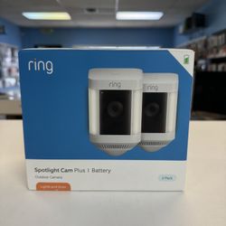 Ring Spotlight Cam Plus Camera Indoor/Outdoor Wireless Pack of 2 New Sealed 