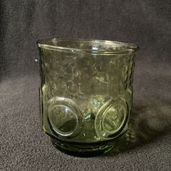 Hill Green Avocado By Anchor Hocking Low Ball Drinking Glass 3.25 Inches Tall