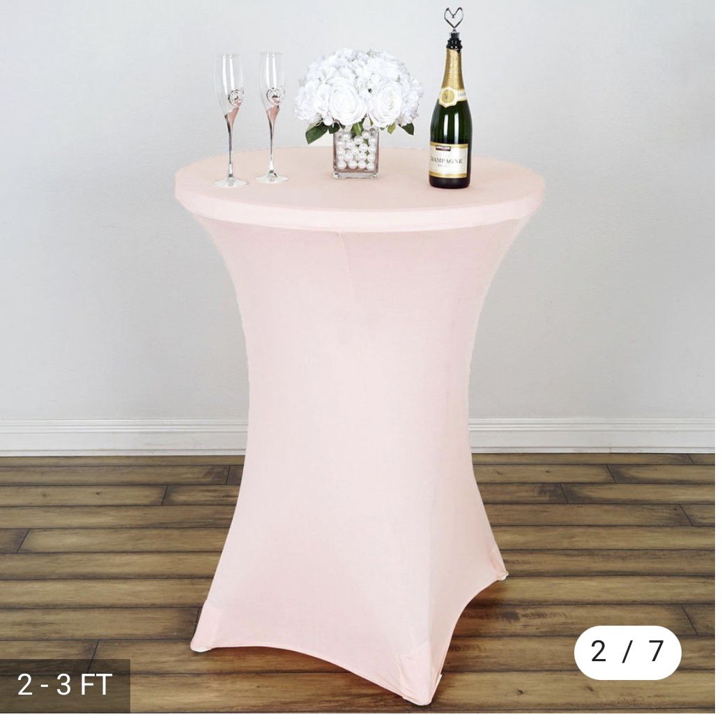Blush Cocktail Spandex Table Cover (4) 
