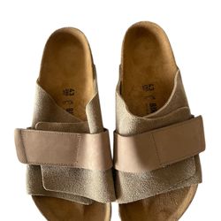 Birkenstock Kyoto Nubuck Slides in Taupe Men's Size 43 EU 10 US