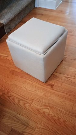 Square Storage Ottoman with built in Tray
