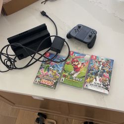 Nintendo Switch, Controller And 3 Games 
