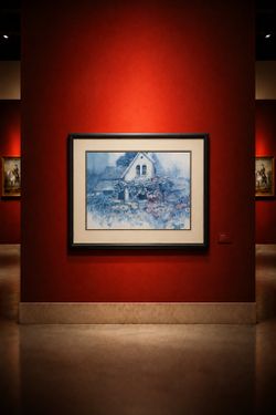 Framed Cottage Garden Watercolor-Style Print
