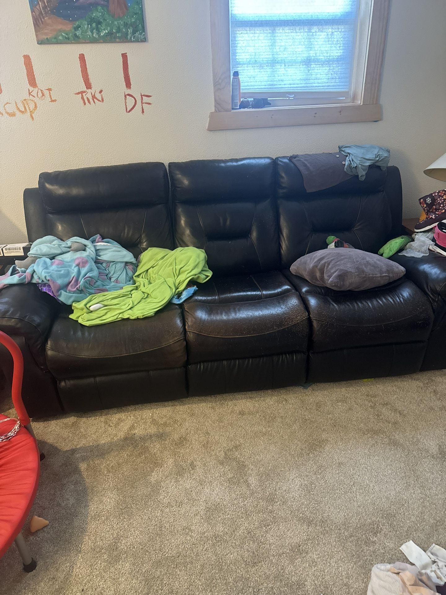 Leather Recliner Couch