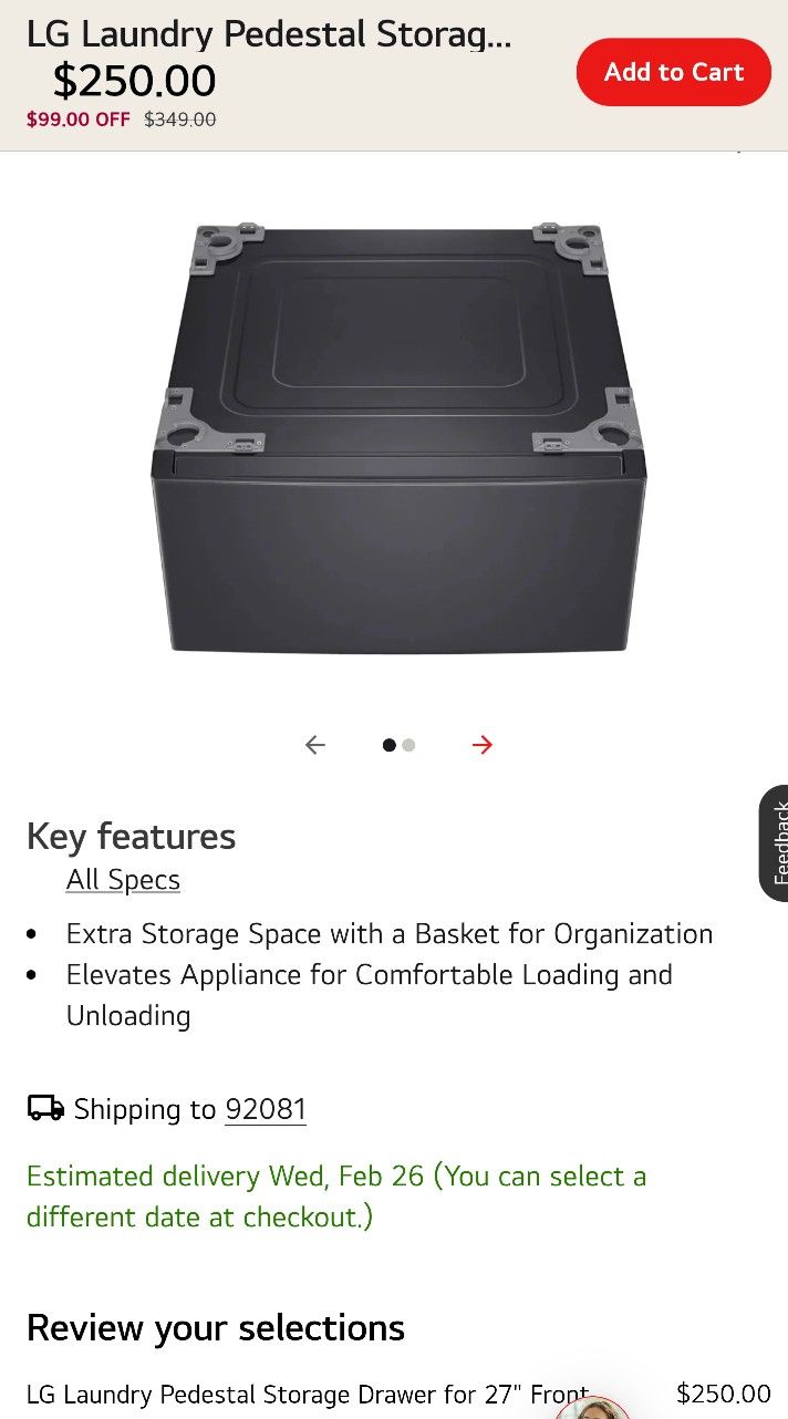 LG Mid Black Pedestal