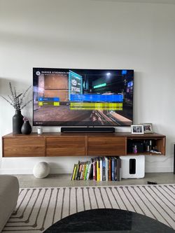 Floating Walnut TV Media Console