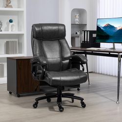 400lbs Executive Office Chair for Big and Tall, High Back PU Ergonomic Computer Desk Chair with Heavy Duty Metal Base & Wheels, Black