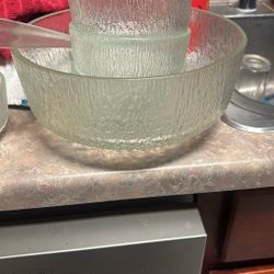 Indiana Glass Company Tree Bark Serving Bowl/salad Bowls