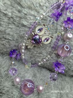 Purple owl phone charm or keychain