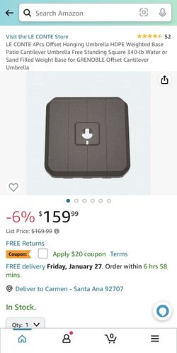 4Pcs Offset Hanging Umbrella Weighted Base