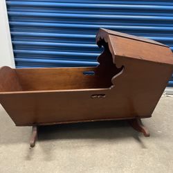 Antique Pine Dovetail Baby Cradle 