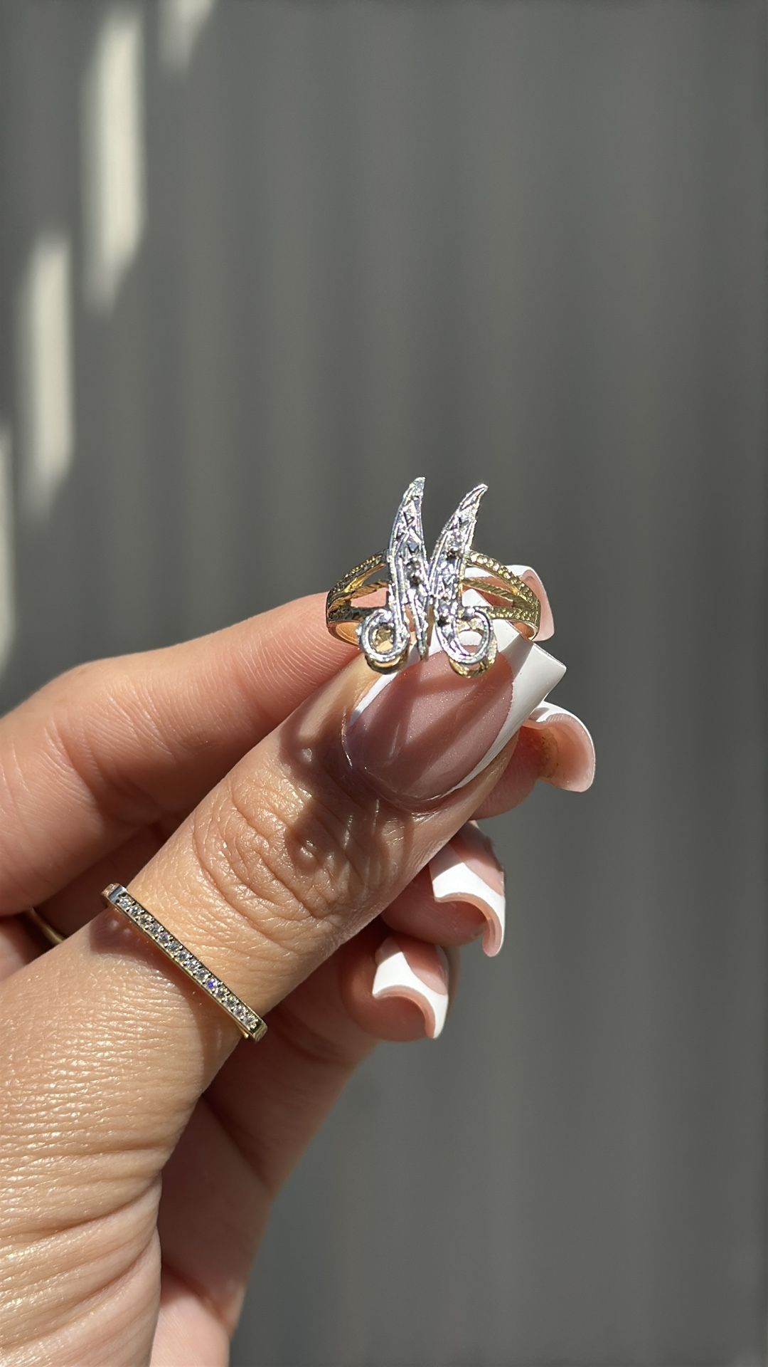 14k Gold Letter M Ring