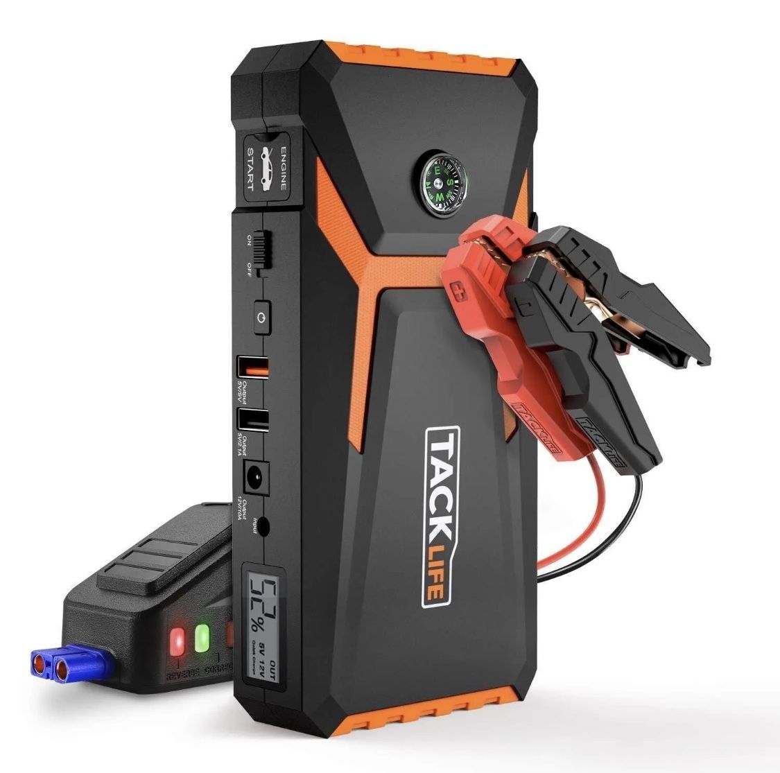 TACKLIFE T8 800A Peak 18000mAh Car Jump Starter (up to 7.0L Gas, 5.5L