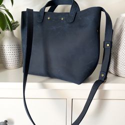 Portland Leather Deep Water Crossbody Tote