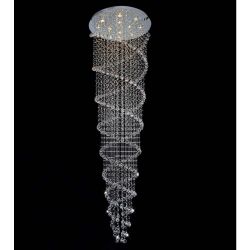 CWI Lighting Double Spiral 12 Light 32 inch Chandelier in Chrome with Clear Crystal 6606C32C