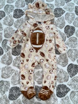 Baby boy 0-3 months Fleece Footed warm