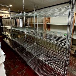 Heavy Duty Metal Shelves (4 Attached)