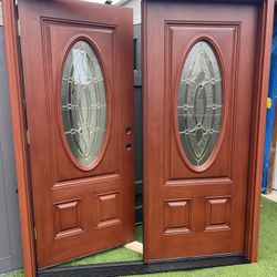 New Double Door Fiberglass Size W70 H81.3/4 Left Hand Open First $2150 Jam Is 4.9/16 Or Patio Door New 