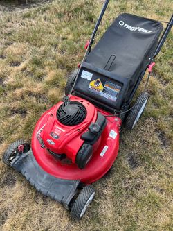 Push lawn mower with bag