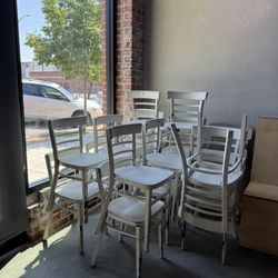 Set Of 14 Rustic Chairs 