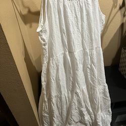 White Universal Thread Dress Xl New