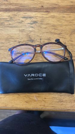 New YAROCE Round Tortoise Shell Blue Light Blocking Glasses with Protective Pouch