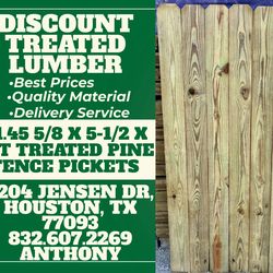 $1.45🔥6FT TREATED PINE PICKETS