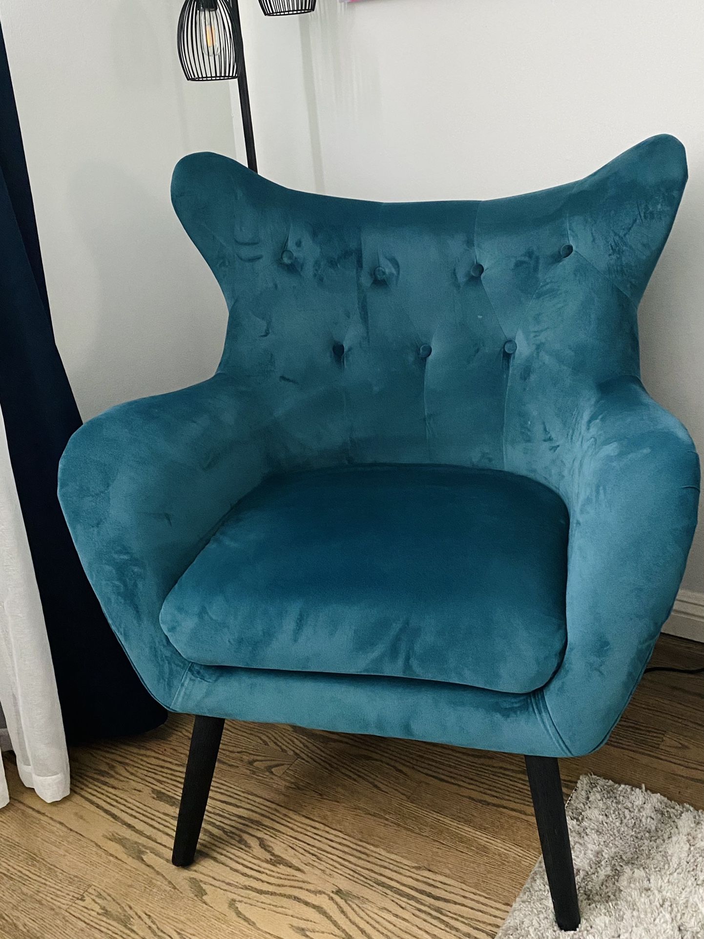 Velvet Wingback Chair