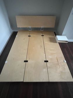 Floyd Bed Frame – Queen Birch, Headboard & Bedside Table