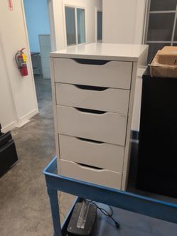 White 5-Drawer Storage Cabinet
