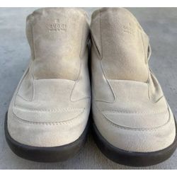 Gucci Beige Brown Suede Horsebit Slip Ons Men's Sz 8 US Shoes Made in Italy
