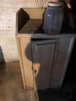 Antique 1800s Solid Wood Apothecary Medicine Cabinet - 3 Shelves (Primitive)