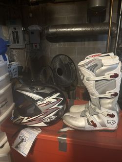 Motorcycle Helmet And Matching Boots