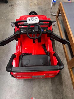 12-Volt Red Kids Ride On Ride On Electric Truck Car with Parents Control, 4-Wheel Suspension, Early Education Function, Red