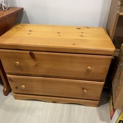 Two Drawer Solid Wood Dresser