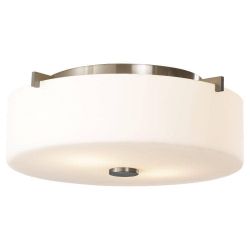 NEW IN BOX - Sunset Drive 13.5 in. 2-Bulb Brushed Steel Indoor Flush Mount Ceiling Light Fixture