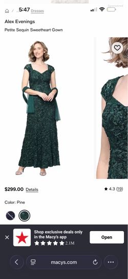 Alex Evenings Petite Sequin Sweetheart Gown size 16
